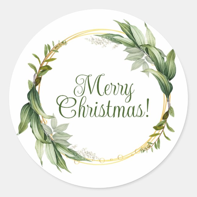 Adesivo Redondo Belas vinhetas de Natal alegres (Frente)