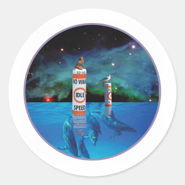 Adesivo Redondo Beleza balnear sem marcador de zona acordar (Frente)