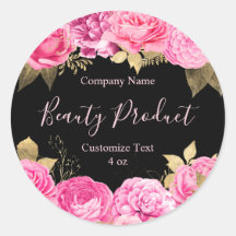 Beleza Floral Negra e Rosa Moderna Spa Cosmética