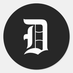 Adesivo Redondo Beleza no Monograma de Simplicidade, Preto e Branc