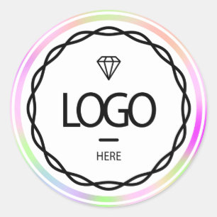 Adesivo Redondo Beleza rosa Holográfica do Logotipo Personalizado