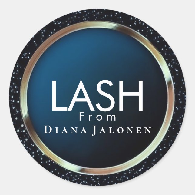 Adesivo Redondo Beleza Salon Lash Metal Silver Rosa Lash (Frente)