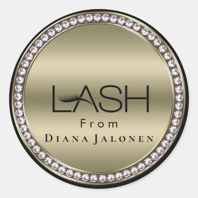 Adesivo Redondo Beleza Salon Lash Metal Silver Rosa Lash (Frente)