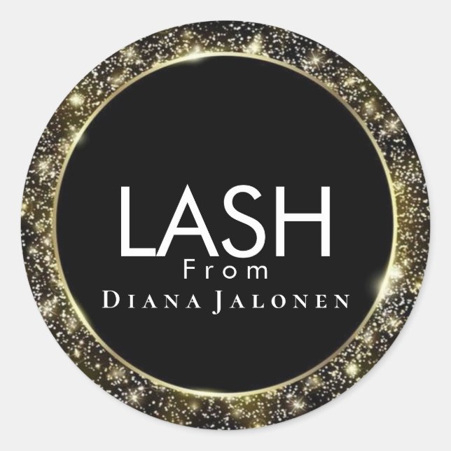 Adesivo Redondo Beleza Salon Lash Metal Silver Rosa Lash (Frente)