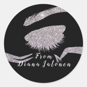 Adesivo Redondo Beleza Salon Lash Metal Silver Rosa Lash