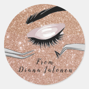 Adesivo Redondo Beleza Salon Lash Metal Silver Rosa Lash