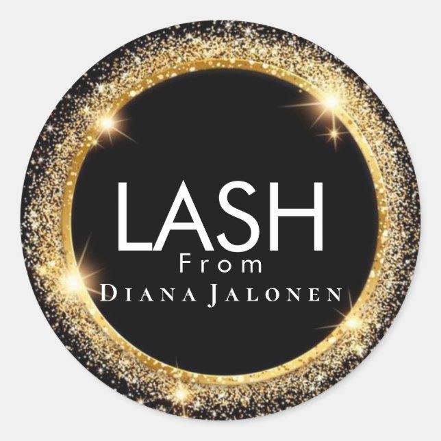 Adesivo Redondo Beleza Salon Lash Metal Silver Rosa Lash (Frente)