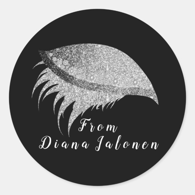 Adesivo Redondo Beleza Salon Lash Metal Silver Rosa Lash (Frente)