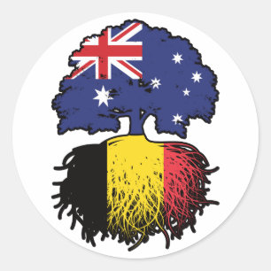 Adesivo Redondo Belga Belga Austrália - Raízes de Árvore