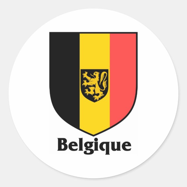 Adesivo Redondo Belga Crest/Bélgica Flag (Frente)
