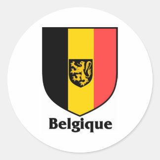 Adesivo Redondo Belga Crest/Bélgica Flag