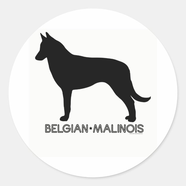 Adesivo Redondo Belga Malinois Sticker (Frente)