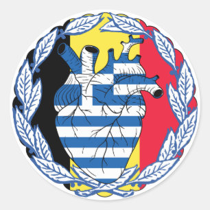 Adesivo Redondo Bélgica Bélgica Bélgica Grécia Independência Gréci