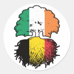 Adesivo Redondo Bélgica Bélgica Irlanda Irlanda, Irlanda, Tree Roo