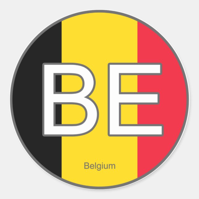 Adesivo Redondo Bélgica EuroSticker (Frente)