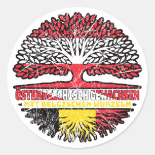 Adesivo Redondo Belgisch Österreichisch Österreich Baum