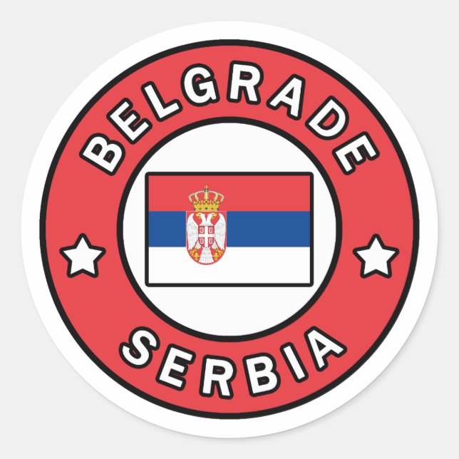 Adesivo Redondo Belgrado Sérvia (Frente)