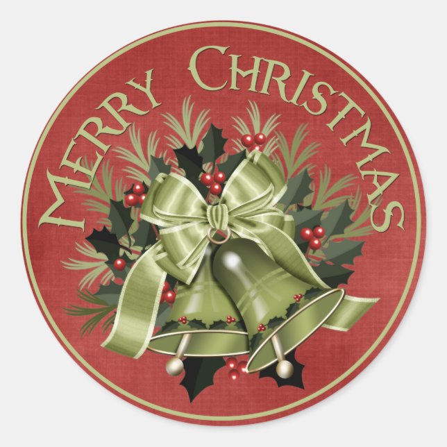 Adesivo Redondo Beliscos de Natal Verde (Frente)