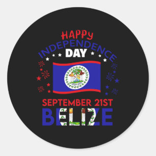 Adesivo Redondo Belize 43º Dia da Independência Orgulho Beliziano 
