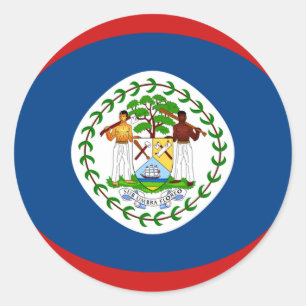 Adesivo Redondo Belize Fisheye Flag Sticker