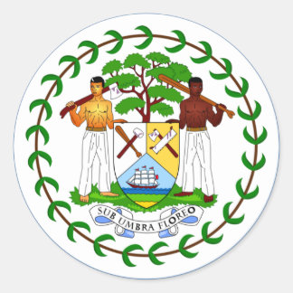 Adesivo Redondo Belize Flag Sticker
