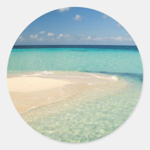 Adesivo Redondo Belize, Mar do Caribe. Goff Caye, Uma Pequena Ilha