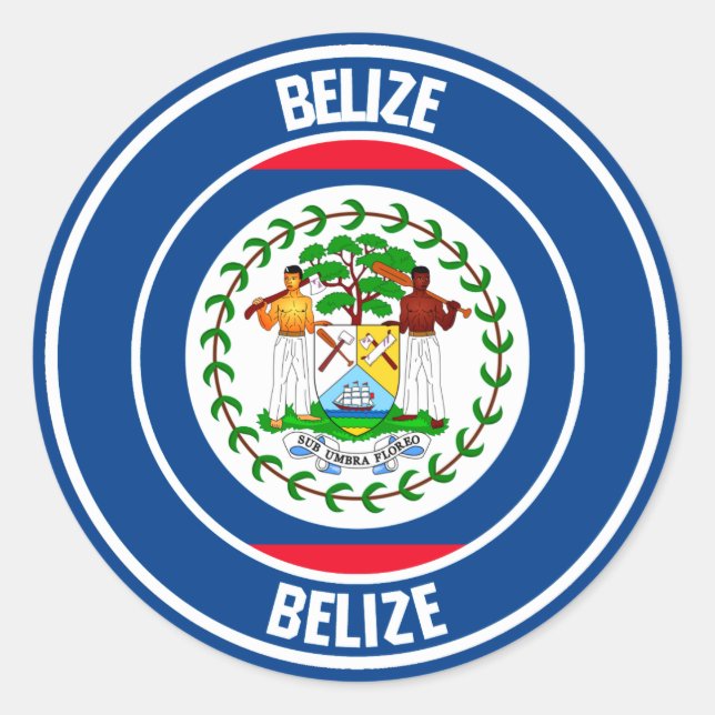 Adesivo Redondo Belize Round Emblem (Frente)