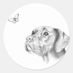 Adesivo Redondo Bella Uma Boxer Labrador Retriever Cachorro Borbol