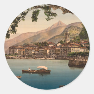 Adesivo Redondo Bellagio mim, lago Como, Lombardy, Italia