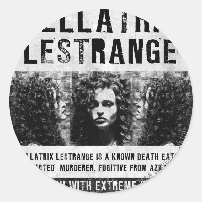 Adesivo Redondo Bellatrix Lestrange Poster (Frente)