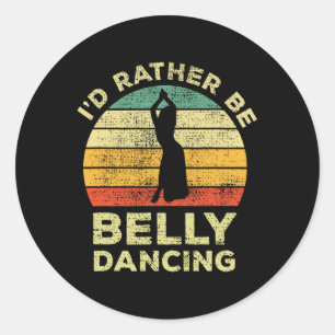 Adesivo Redondo Belly Dance Vintage Retro Gift Id Preferencialment