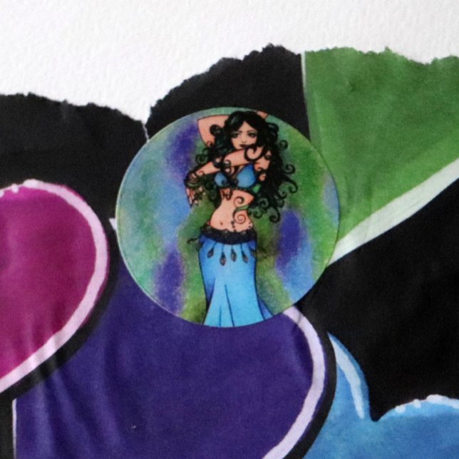 Adesivo Redondo Belly Dancer (Criador carregado)