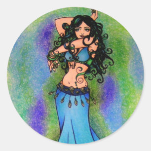Adesivo Redondo Belly Dancer Birthday