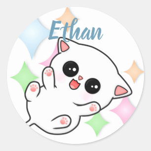 Adesivo Redondo Belly Rub Time Kitten