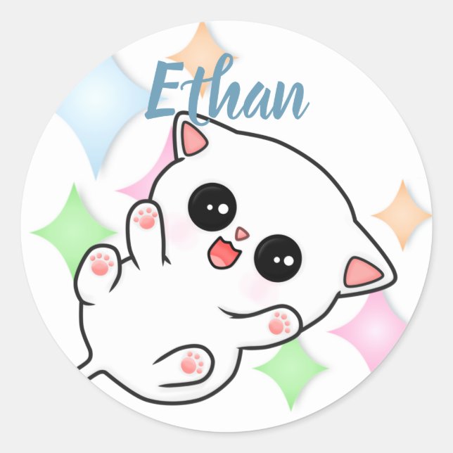 Adesivo Redondo Belly Rub Time Kitten (Frente)