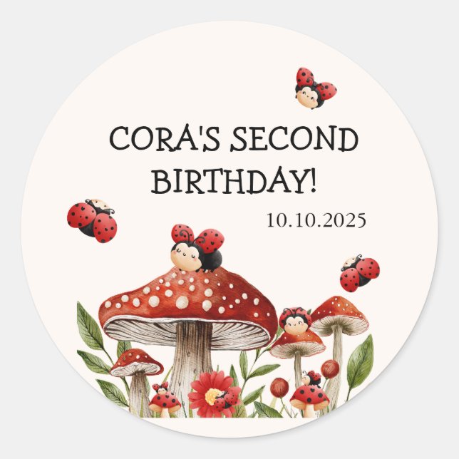 Adesivo Redondo Belo Aniversário da Menina de Damibute (Frente)