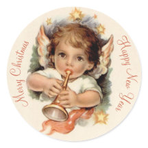 Belo anjo natalino soprando uma trompete CC1030