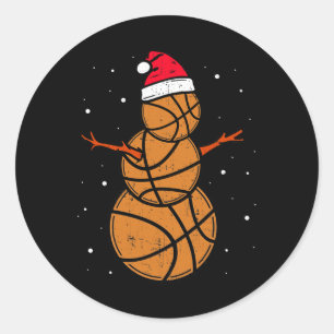 Adesivo Redondo Belo Basquete Para Rapazes Meninas Neve De Natal