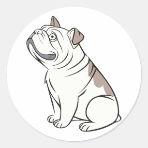 Adesivo Redondo Belo Bulldog Francês Engraçado