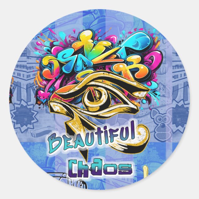 Adesivo Redondo Belo caos, redondo (Frente)