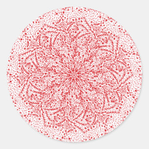 Adesivo Redondo Belo Carimbo de Natal da Estrela Vermelha