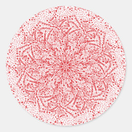 Adesivo Redondo Belo Carimbo de Natal da Estrela Vermelha