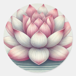 Adesivo Redondo Belo Design de Lotus