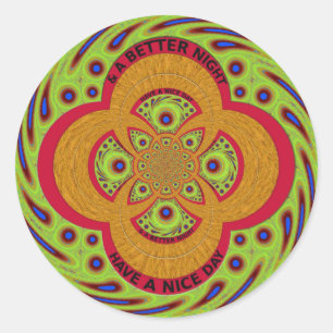 Adesivo Redondo Belo Design do Padrão Africano Mandala