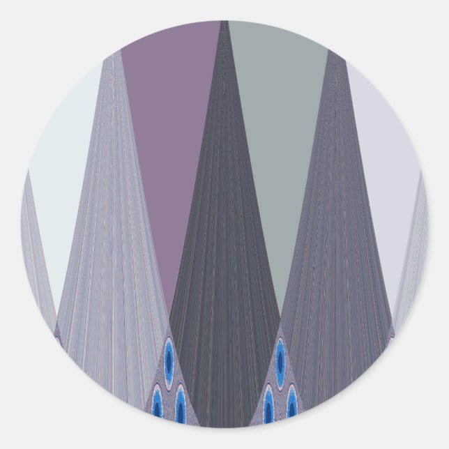 Adesivo Redondo Belo Impressão de Design de Arte Chevron (Frente)