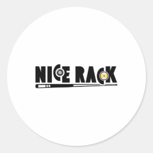 Adesivo Redondo Belo jogador de Piscina de rack, engraçadinho 1
