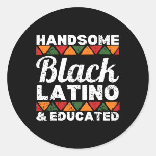 Adesivo Redondo Belo latino negro e educado depois do latino