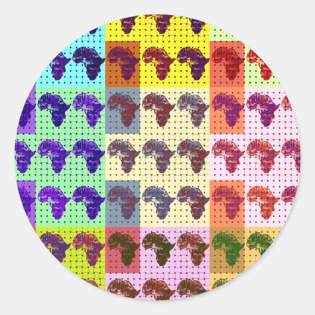 Adesivo Redondo Belo Mapa Africano Marcado por Arte Polar (Frente)