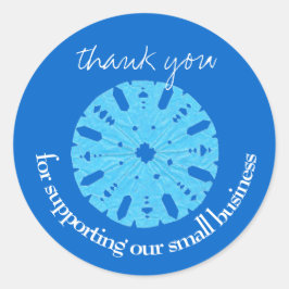 Adesivo Redondo Belo obrigado de cliente azul