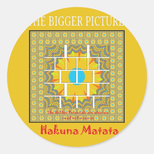 Adesivo Redondo Belo ouro amarelo incrível design gráfico (Frente)